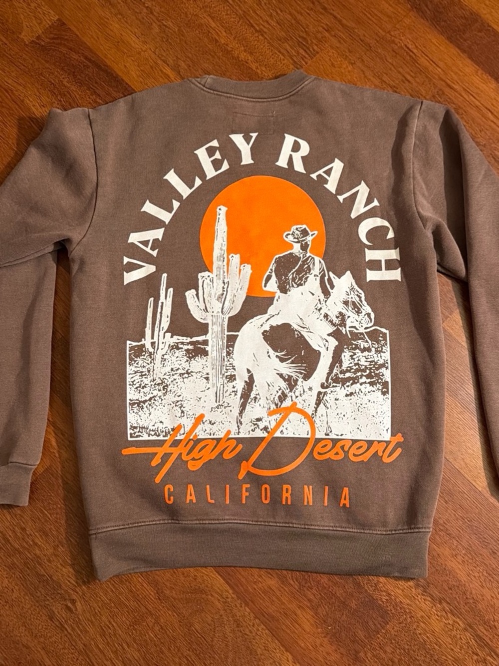 PacSun Valley Ranch Crewneck Sweatshirt - Brown & Orange size S
